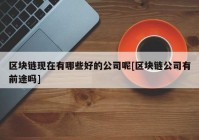 区块链现在有哪些好的公司呢[区块链公司有前途吗]